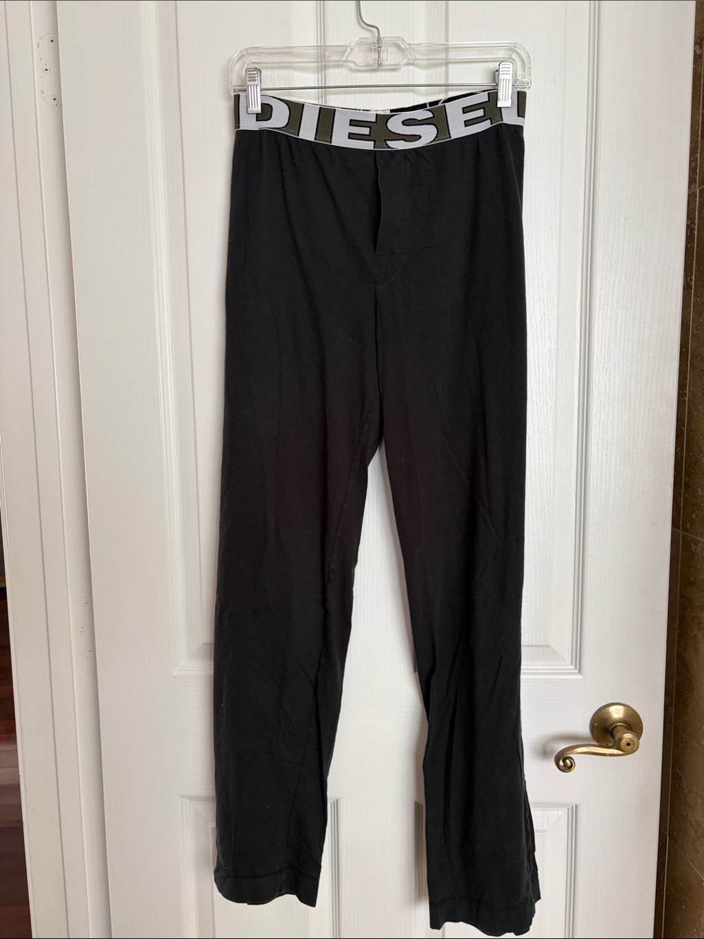 Diesel Black Lounge Pants With White Logo Waistband